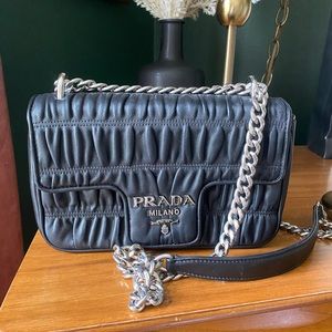 Prada black leather crossbody